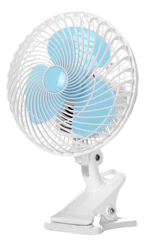 Mini Ventilador C/ Clip Breeze Fan 180mm Eléctrico Giratorio Cantidad de aspas 3 Color de la estructura Blanco Color de las aspas Turquesa Diámetro 18 cm Frecuencia 50 Material de las aspas Plástico