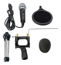 Comprar Micrófono Unidireccional Filtro Antipop Base Podcast I Css Color Negro