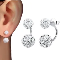 Comprar 2pcs Mujeres Señora Joyería Plata Doble Con Cuentas Pendient