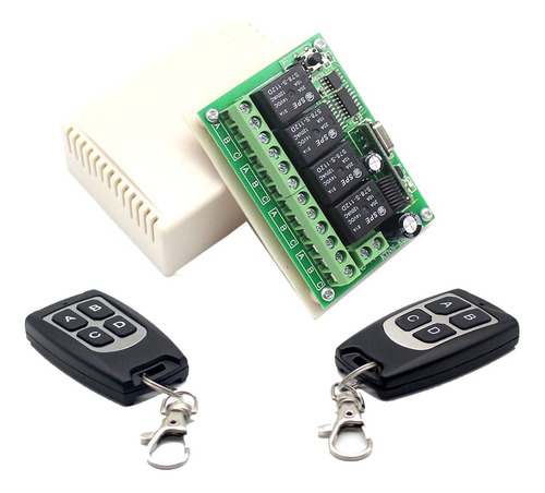 Módulo De Relé 12v 4 Gangs Remoto 433mhz Diy