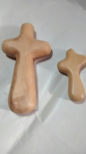 Set De Dos Cruces Madera Clara-altas-estilo Alpino-hermosas-