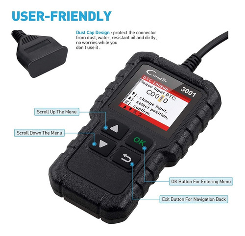 Imagen 5 de 9 de Escaner Launch Creader 3001 Obd2 Lector Automotriz Scanner