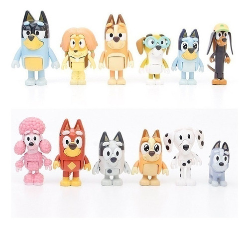 Bluey Familia Y Amigos Figura Modelo Juguete Regalo 12 Pcs