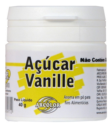 Açúcar Vanille 40g Arcolor
