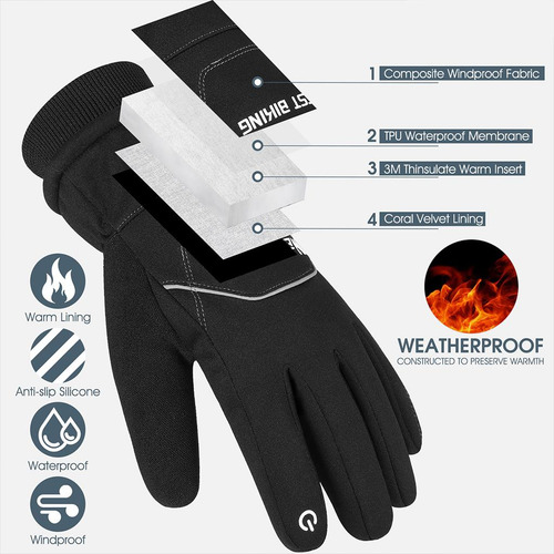 Guantes De Bicicleta De Invierno Guantes Térmicos De M