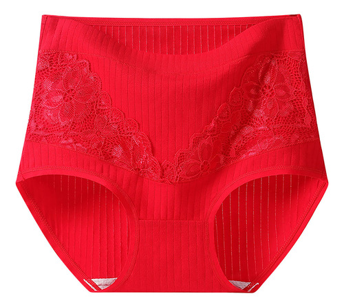 Cómodo Encaje Liso Para Mujer, Talla Grande, Cintura Alta, A