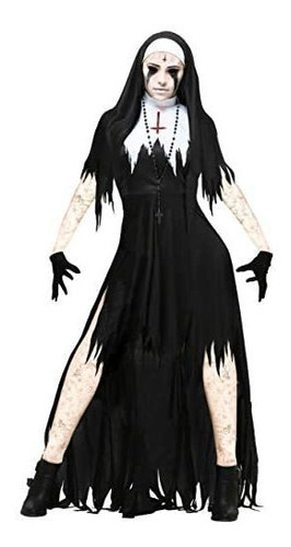 Disfraz Monja Aterradora Adulto, Hermana Mary Catherine No-muerta, Halloween.
