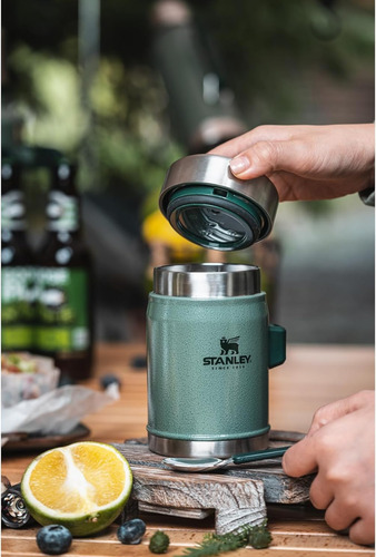 Tarro Comida Con Cuchara 14 Oz Verde Electrodomestico