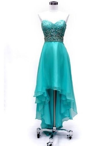 Vestido De Gala Color Azul Aqua Talla Xs