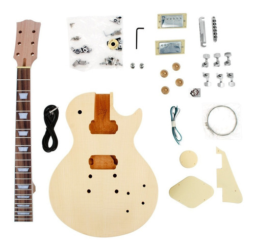 Kit De Guitarra Desmontada Les Paul Hh Em Mogno Sngk004