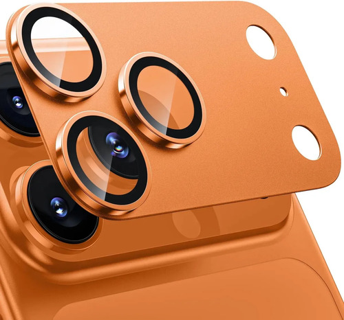 Película Protetor Câmera compatível com iPhone 17 Pro / 17 Pro Max Lente 4k Premium Laranja