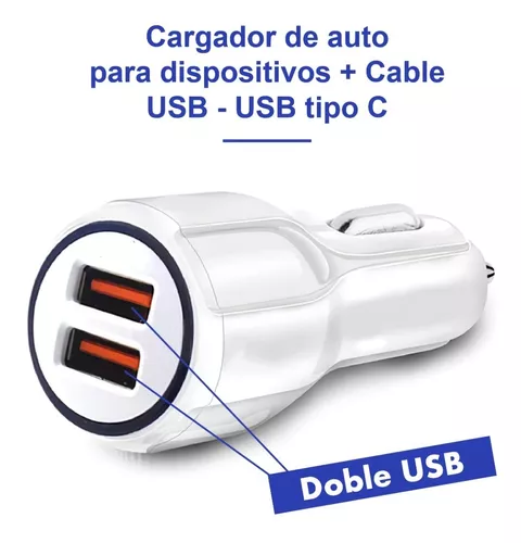 Cargador Rápido para Auto con Doble Puerto USB - Tipo C