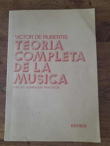 Teoría Completa De La Música De Rubertis Riccordi Sin Uso C8
