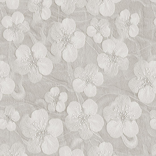 Papel De Parede Floral Cinza, Estilo 3d Autocolante