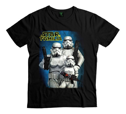 Polera Star Wars Star En Familia Galaxias Niño Niña Algodón