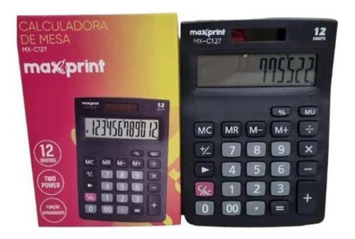 Calculadora De Mesa 12 Dígitos Mx-c127 - Maxprint