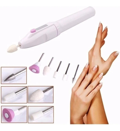 Lixa Unhas Elétrica Multiuso Profissional Mão E Pé Premium Cor Branco