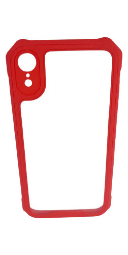 Forro Protector Case iPhone  Xr Clear Rojo