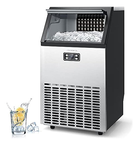 Máquina De Hielo Comercial Crownful De 100 Libras/24 Horas, 