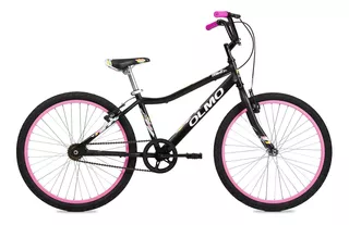 Mountain bike infantil Olmo Infantiles Mint 2020 R24 frenos v-brakes color negro/rosa