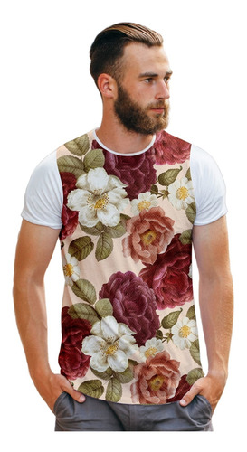 Camiseta Colorida Floral Estilo Retrô Lifestyle