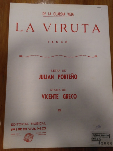 La Viruta Porteño Tango Partitura