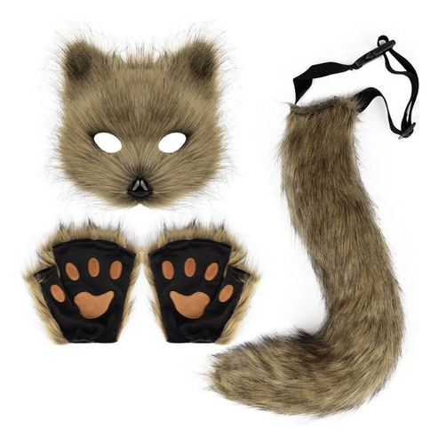 Disfraz De Halloween Con Forma De Máscara De Zorro Y Guantes