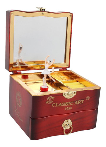 Imagen 1 de 12 de Caja De Música De Madera Caja De Música Antigua Marrón