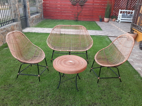 Juego De Living De Mimbre/juego Terraza De Mimbre