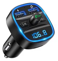 Comprar LENCENT Coche Bluetooth FM Transmisor,Reproductor MP3 Soporte Leer TF, USB Flash Card, Cargador de coche con puerto USB A, Luces LED
