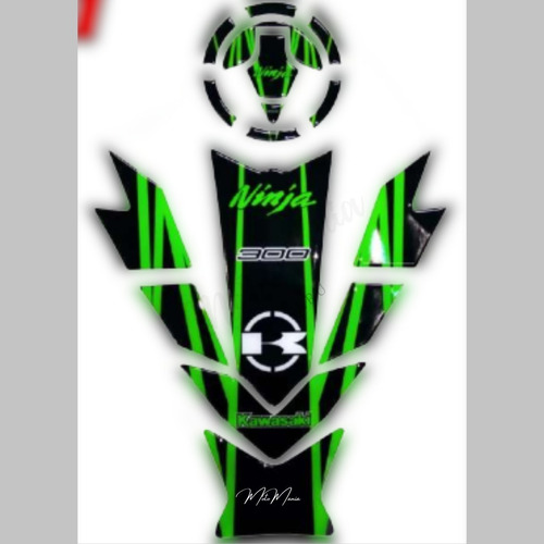 Protector De Tanque Ninja 300 Verde Negro 