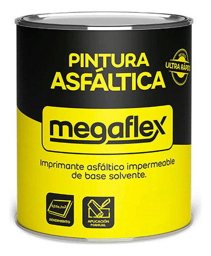 Pintura Asfáltica Megaflex X 4lts Secado Rápido Imprimacion