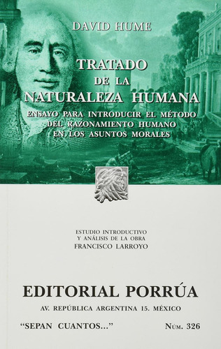 Tratado de la naturaleza humana: No, de Hume, David., vol. 1. Editorial Porrúa, tapa pasta blanda, edición 5 en español, 2012