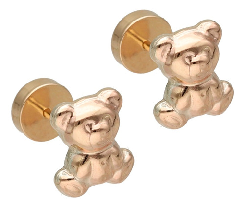 Aros Abridores De Oro 20k Ch Oso 5mm Ch-313 