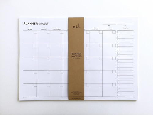 Planner Mensual A3 Perpetuo