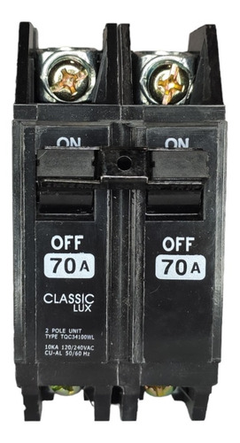 Breaker 2x70 Amp Classic Lux Thqc Superficial