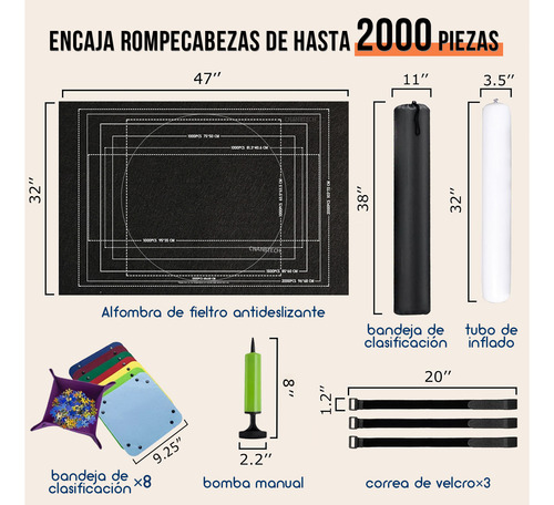Tapete De Rompecabezas, Antideslizante, 2000 Pzs Universal