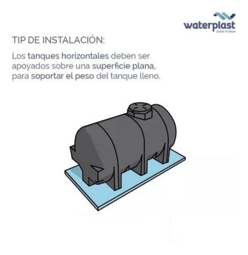 Tanque De Agua Horizontal 500 Litros Th500 Waterplast Color Negro