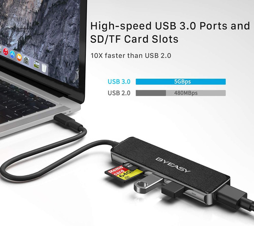 Hub Usb-c A Hdmi Lector Sd Usb-a Byeasy Para Mac Xps Y Mas Hub Usb-c A Hdmi Lector Sd Usb-a Byeasy Para Mac Xps Y Mas