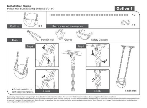 Swing Set Stuff Half Bucket Solo Asiento Con Adhesivo C...