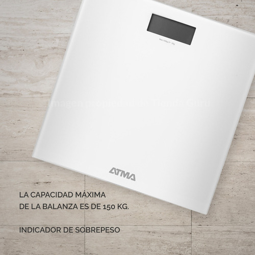 Imagen 3 de 5 de Balanza Baño Digital Atma Ba7504 Vidrio Templado Hasta 150kg
