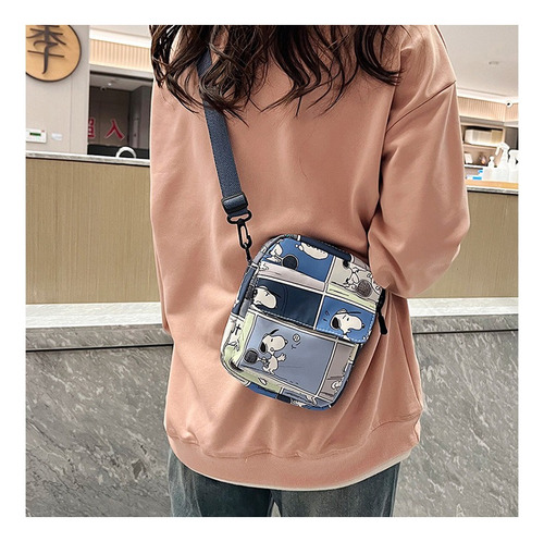 Bolso De Hombro Para Mujer Bolso De Hombro Snoopy Cross Bag Color Azul Claro
