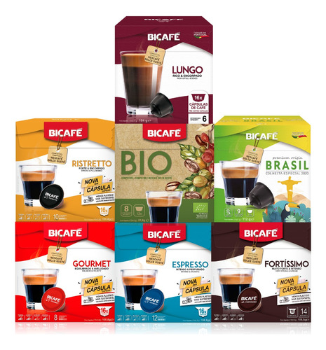 Kit 108 Cápsulas De Café Bicafé P/ Máquinas Dolce Gusto