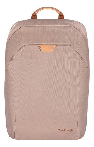 Backpack Techzone Porta Laptop Pet Reciclado Eco Hero Color Camel Diseño de la tela Liso