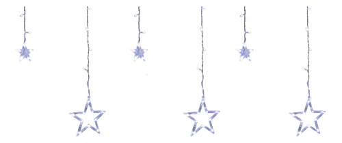 Luces Navideñas Cascada De Estrellas Blanco Frio 138led 3m