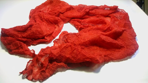 Pashmina Chalina Roja Hilo Fiesta 170x50cms Impecable