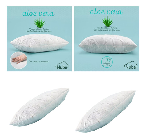 Set X 2 Almohadas Nube Aloe Vera Viscoelastica