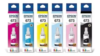 6 Pack Botella Tinta Epson T673 Ecotank L805 L810 L850 L1800