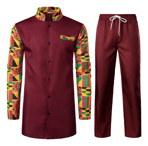 Traje Dashiki De Camisa Y Pantalones Tradicionales Africanos