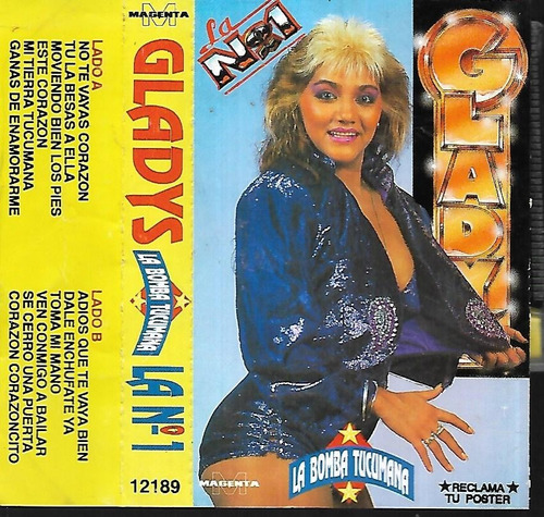 Gladys La Bomba Album La Numero 1 Sello Magenta Cassette